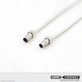 Coax RG 6 kabel, IEC connectoren, 5 m, m/f