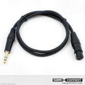 6.3mm stereo Jack naar XLR kabel, 3m, m/f