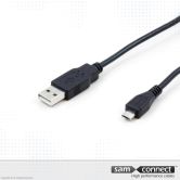 USB A naar Micro USB 2.0 kabel, 1.8m, m/m