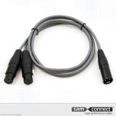 XLR naar 2x XLR kabel, 1m, m/f