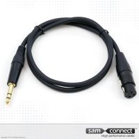 6.3mm stereo Jack naar XLR kabel, 6m, m/f