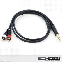 2x RCA naar 6.3mm stereo Jack kabel, 3m, m/m