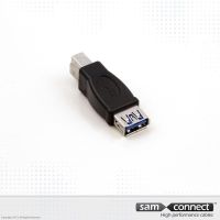 USB A naar USB B 3.0 koppelstuk, f/m