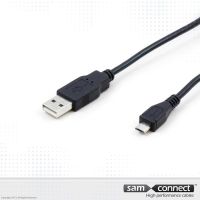 USB A naar Micro USB 2.0 kabel, 0.7m, m/m