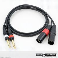 2x XLR naar 2x 6.3mm Jack kabel, 1.5m, m/m